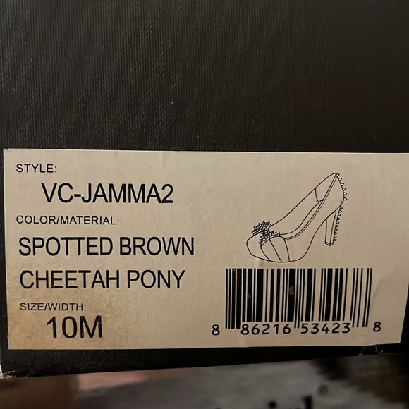 Spotted Brown cheetah pony studded Vince Camuto heels - Picture 7 of 7